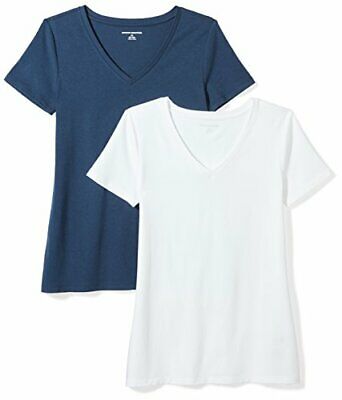 Photo 1 of Essentials Women's 2-Pack Classic-Fit, Navy/White, Size Large VJrz
