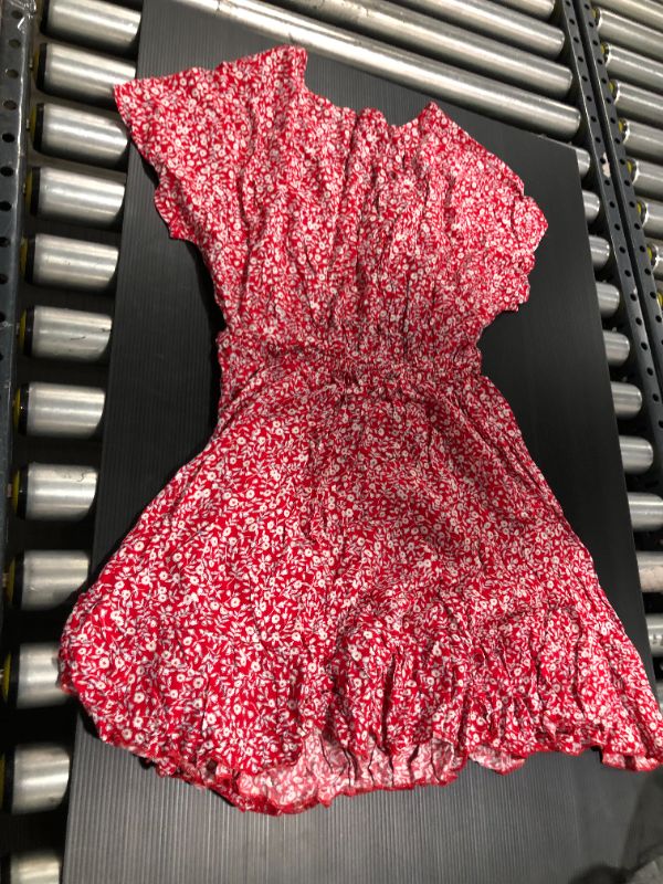 Photo 1 of floral sundress--- red white-- size medium