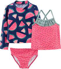 Photo 1 of Simple Joys by Carter's Toddlers and Baby Girls' 3-Piece Assorted Rashguard Sets--- 18m
