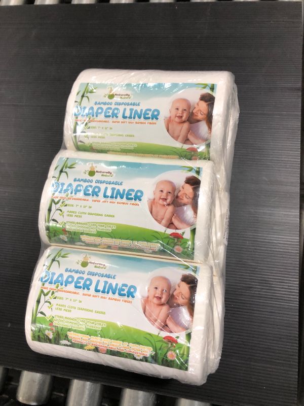 Photo 2 of Naturally Natures Bamboo Disposable Diaper Liners (6PK) 600 Sheets Gentle and Soft, Chlorine and Dye-Free, Unscented, Biodegradable Inserts (Set of 6) 600 Liners