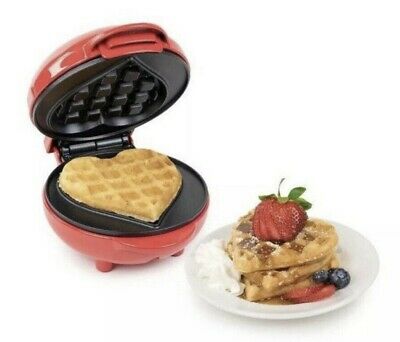 Photo 1 of Nostalgia RED Mini 4" Non Stick Heart Waffle Maker Single Serving Valentines Day
