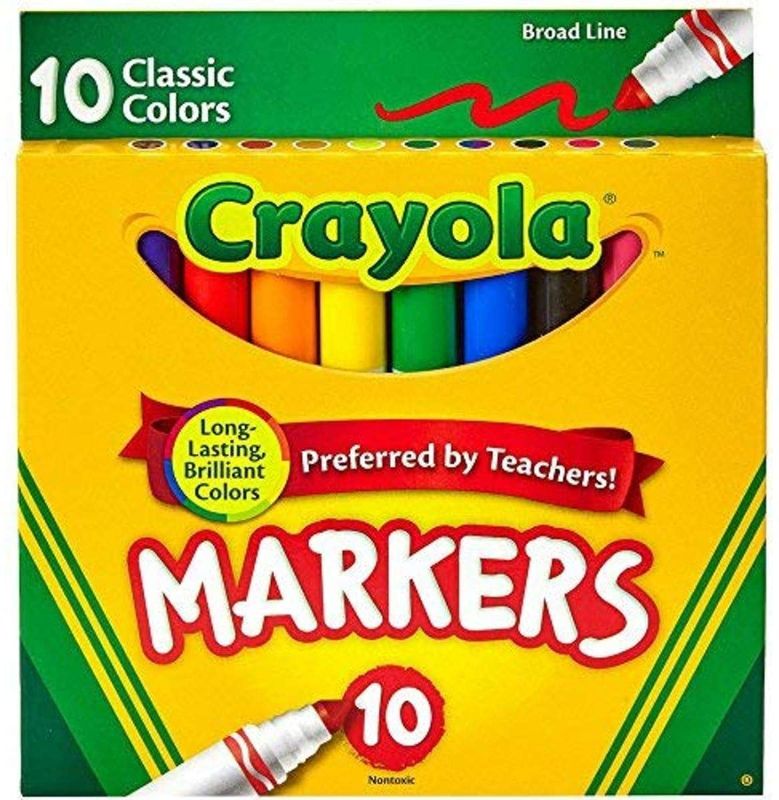 Photo 1 of Crayola Broad Line Markers, Classic Colors 10 Each (Pack of 2)
