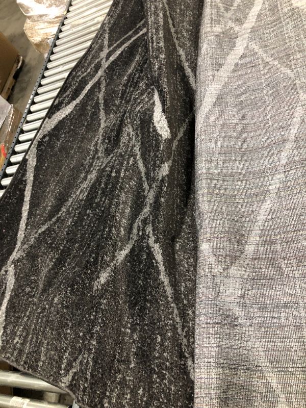 Photo 1 of Black Grey Decorative Carpet 90*114in