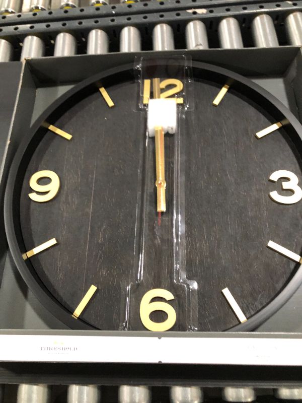 Photo 3 of 20" Wood Wall Clock Brass - Threshold™

