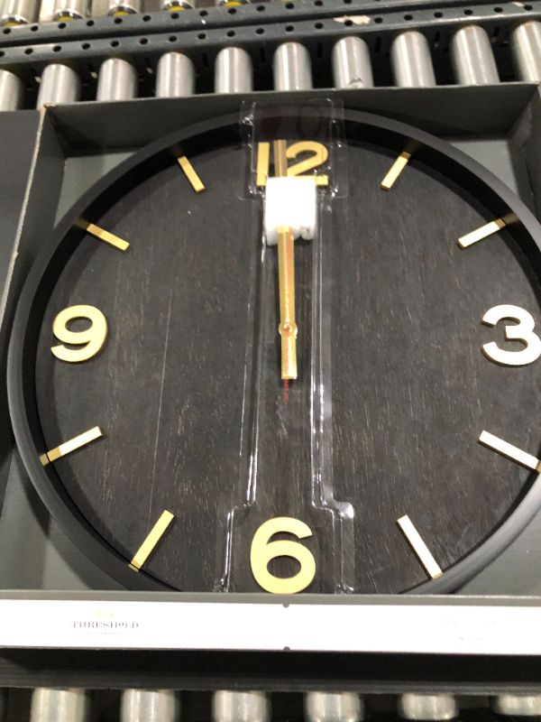 Photo 2 of 20" Wood Wall Clock Brass - Threshold™

