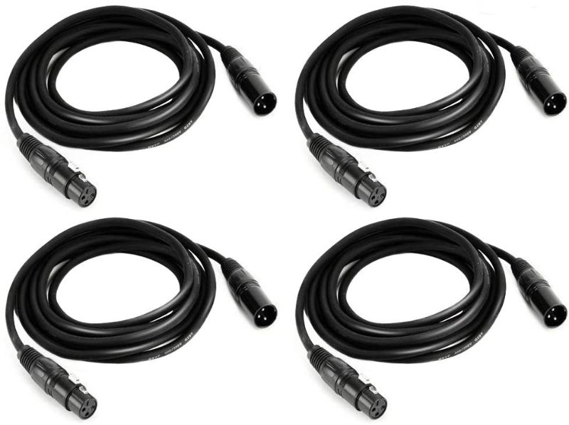 Photo 1 of MFL. 10.2 ft Flexible DMX Cable 3 Pin Signal XLR Male to Female Cable Wire for Stage Lighting DJ Lights, 4 Pack
