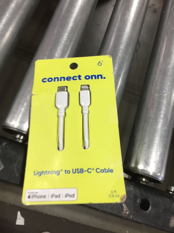 Photo 2 of onn. 6' Lightning to USB-C Cable, White
