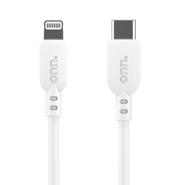 Photo 1 of onn. 6' Lightning to USB-C Cable, White
