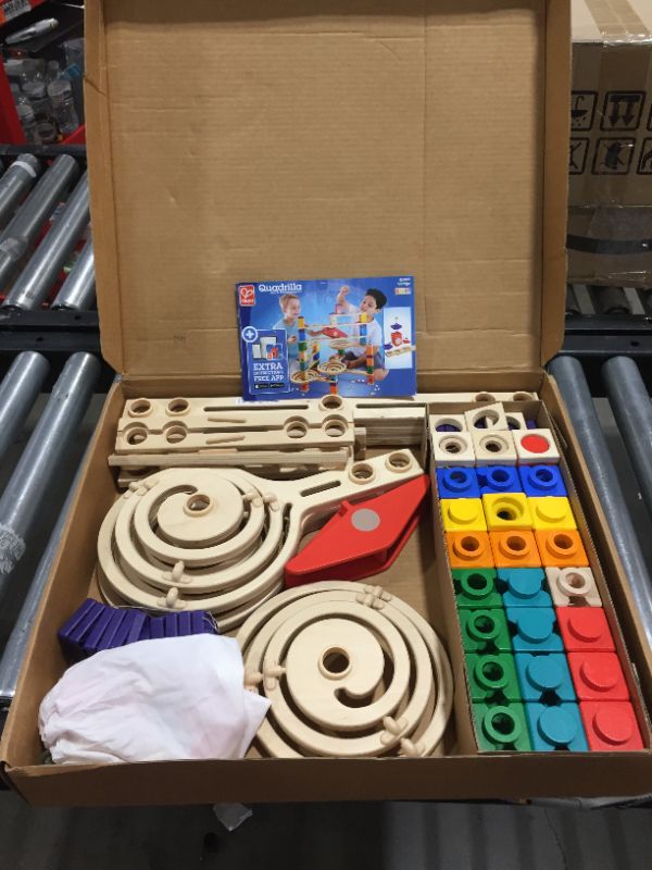 Photo 2 of Hape Quadrilla Wooden Marble Run Construction - Vertigo - Quality Time Playing Together Wooden Safe Play - Smart Play for Smart Families,Multicolor
