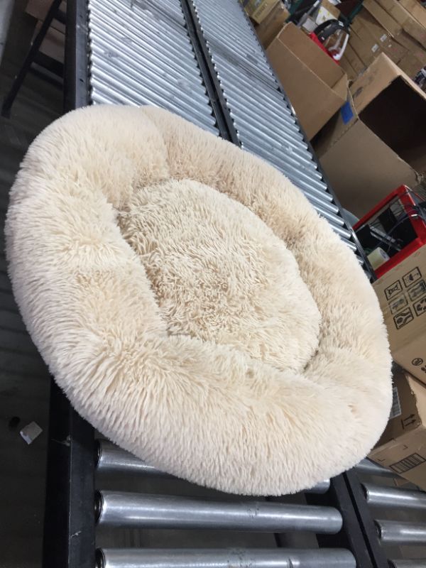 Photo 2 of Active Pets Plush Calming Dog Bed, Donut Dog Bed for Small Dogs, Medium & Large, Anti Anxiety Dog Bed, Soft Fuzzy Calming Bed for Dogs & Cats, Comfy Cat Bed, Marshmallow Cuddler Nest Calming Pet Bed
