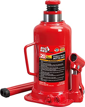 Photo 1 of BIG RED T92003B Torin Hydraulic Welded Bottle Jack, 20 Ton (40,000 lb) Capacity, Red
