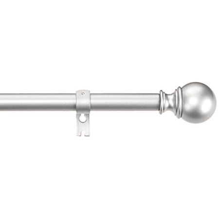 Photo 1 of Basics 1" Curtain Rod with Round Finials - 72" to 144"
