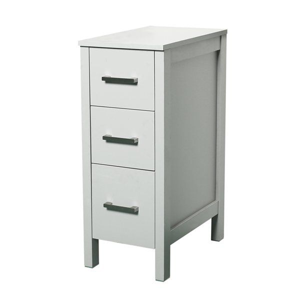 Photo 1 of Bathroom Vanity DIMENSION: 12”L x 20”W x 30” H Gray side bathroom cabinet; 7.3" L x 11"Deep Drawer.

