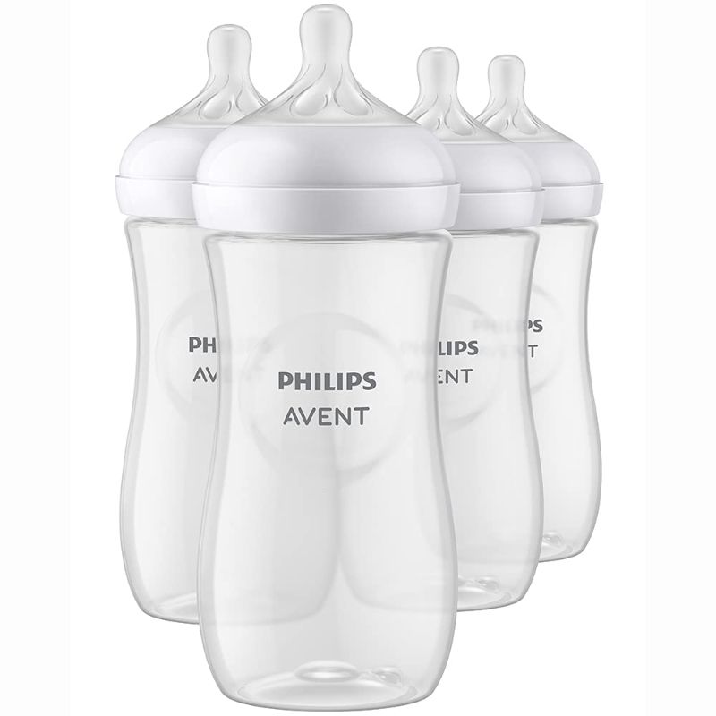 Photo 1 of Philips AVENT Natural Baby Bottle with Natural Response Nipple, Clear, 11oz, 4pk
