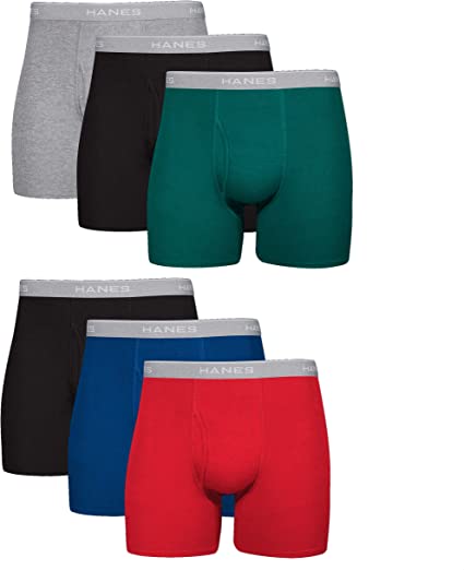 Photo 1 of Hanes Men's Tagless Cool Dri Boxer Briefs with ComfortFlex Waistband-Multiple Packs Available
