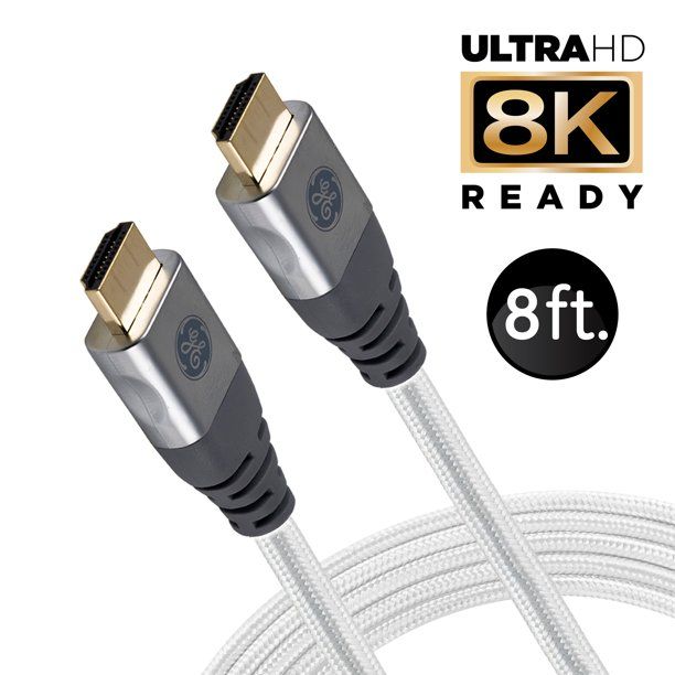 Photo 1 of GE 8ft 8K HDMI Cable w/Ethernet, Gold-Plated Connectors, 50426
