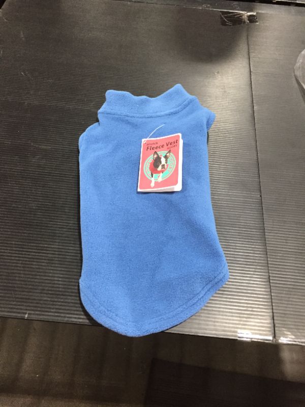 Photo 2 of Gooby Stretch Fleece Vest Dog Sweater - Warm Pullover Fleece Dog Jacket - Winter Dog Clothes for Small Dogs Boy - Dog Sweaters for Small Dogs to Dog Sweaters for Large Dogs for Indoor and Outdoor Use Color Blue 
