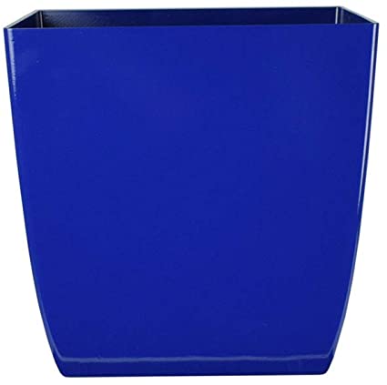 Photo 1 of 10" Aria Square Plastic Planter - The HC Companies 10"x10"x10.07" in Glossy Sapphire Blue Color SET OF 3
