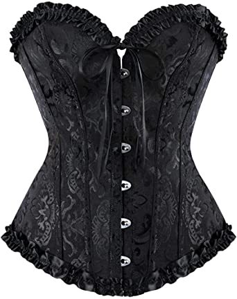 Photo 1 of frawirshau Women's Lace Up Boned Overbust Corset Bustier Lingerie Bodyshaper Top SIZE 4XL
