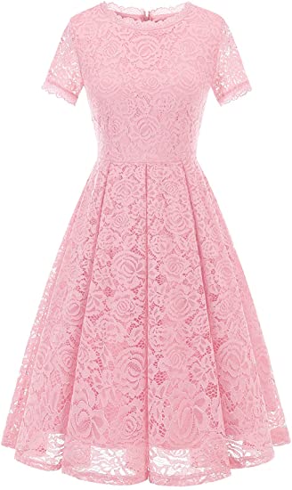 Photo 1 of REPHYLLIS Women's Bridesmaid Elegant Tea Dress Floral Lace Cocktail Formal Swing Dress
SIZE MEDIUM 