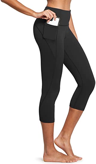 Photo 1 of BALEAF Women's Capri Leggings Workout Yoga Running Capris High Waisted Pull On Cropped Leggings with Pockets SIZE XL 
