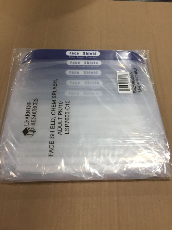 Photo 1 of hand2mind Wrap-Around Safety Face Shield, Facial and Eye Protection from Spray, Splashes, & Dust, Personal Protective Equipment 10 count 
