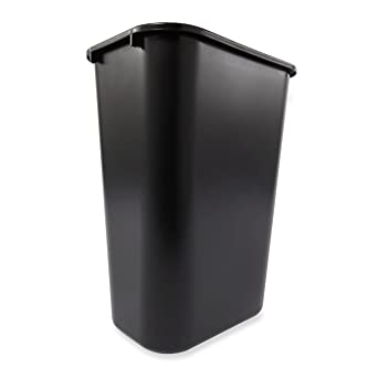 Photo 1 of Rubbermaid Commercial Products FG295700BLA Plastic Resin Deskside Wastebasket, 10 Gallon/41 Quart, Black
