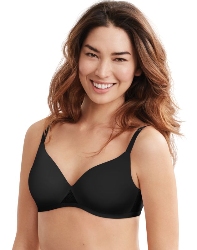 Photo 1 of Hanes Women S Oh So Light Foam ComfortFlex Fit Wirefree Bra Black/Nude 2XL
