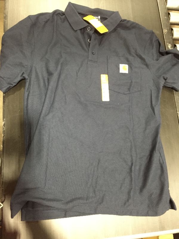 Photo 2 of Men's Regular Medium Navy Cotton/Polyester Short-Sleeve T-Shirt medium size 
