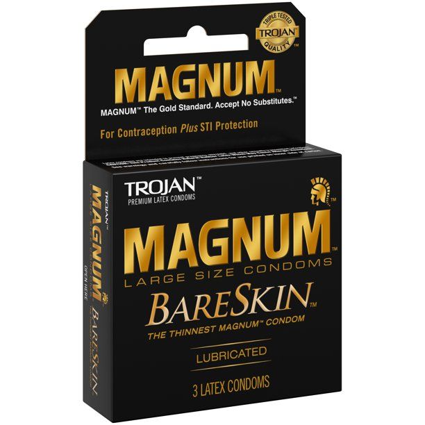 Photo 1 of ( 3 in pack) Trojan™ Magnum™ Bareskin™ Condom 3 ct Box.
