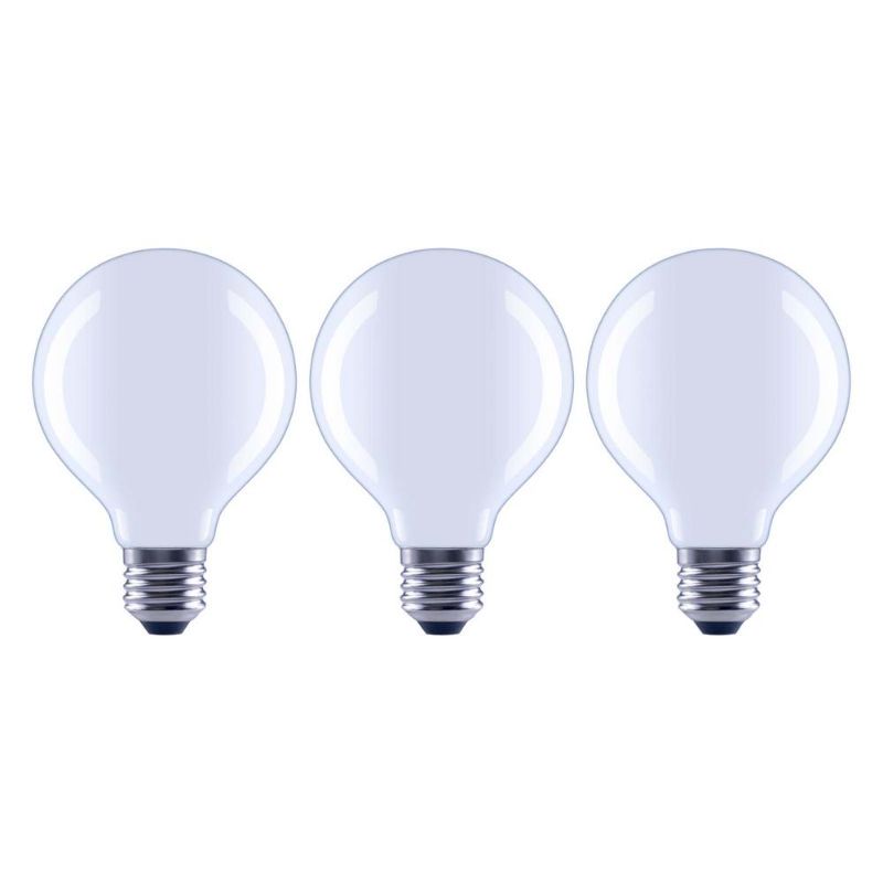 Photo 1 of 100-Watt Equivalent G25 Dimmable Globe Frosted Glass Filament LED Vintage Edison Light Bulb Bright White (3-Pack)
