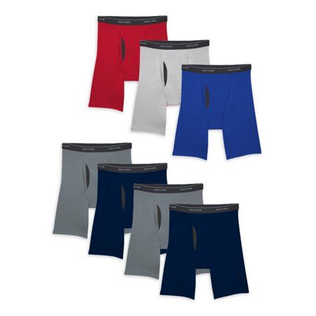 Photo 1 of Fruit of the Loom Men's CoolZone Fly Assorted Long Leg Boxer Briefs, 7 Pack
