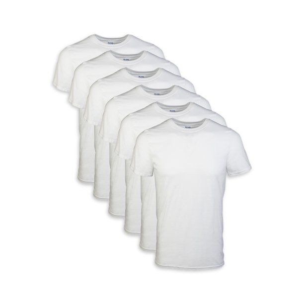 Photo 1 of Gildan Adult Men's Short Sleeve Crew White T-Shirt, 6-Pack, Sizes S-2XL
