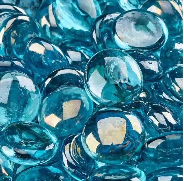 Photo 1 of 10 lbs. of Tahitian Blue 1/2 in. Semi Reflective Fire Glass Beads
