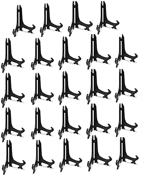 Photo 1 of Artliving 4" Black Plastic Stand Cookie Holder Display Stand Place Card Holder Display Easels at Weddings, Birthday Party(24 Pack)
