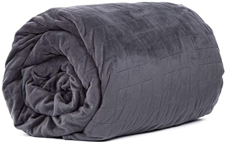 Photo 1 of Class Cotton Weighted Blanket Cover for Adults and Kids | Removable and Washable Duvet Cover for Bedding Blanke (48" x 72"  | Duvet Cover, Charcoal Grey | Soft Quilted Minky Cover)
