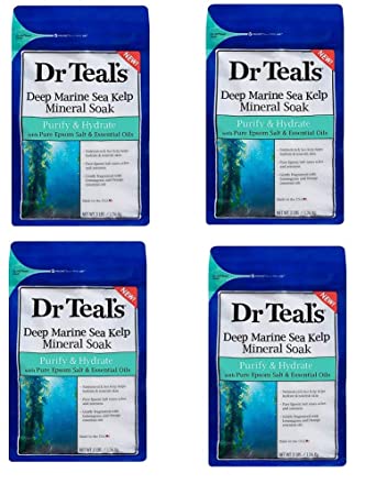 Photo 1 of Dr Teal's Epsom Salt - Sea Kelp Sea Mineral Soak, Purify & Hydrate, 3 lb each bag (Pack of 4)
