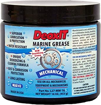 Photo 1 of CAIG Laboratories, DeoxIT L27-MM-16, Mechanical Marine Lithium Grease with Cleaner/Deoxidizer, No Particles, 453 g Jar, Pack of 1
