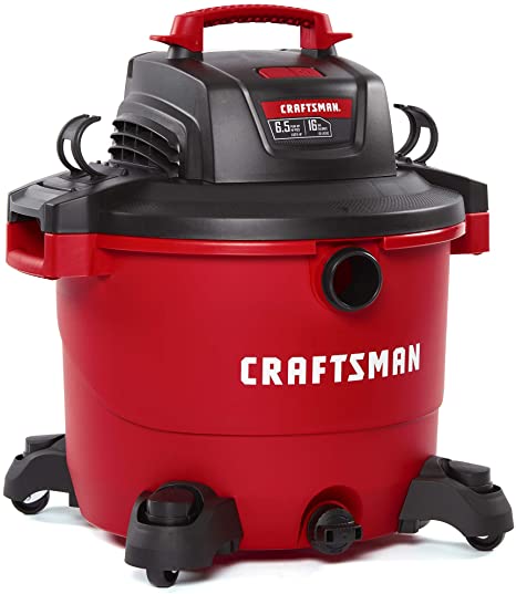 Photo 1 of CRAFTSMAN CMXEVBE17595 16 Gallon 6.5 Peak HP Wet/Dry Vac, Heavy-Duty Shop Vacuum with Attachments , Red
