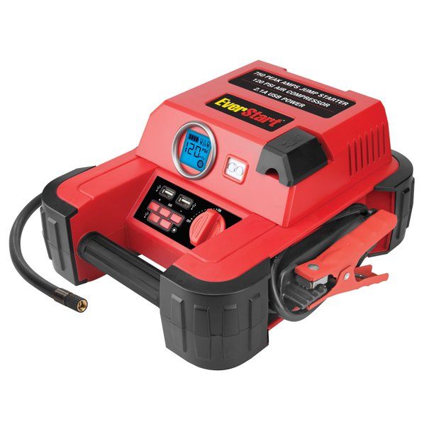 Photo 1 of EverStart 750A Jump Starter with 120 PSI Digital Compressor, Heavy Duty Clamps and Reverse Polarity Alarm