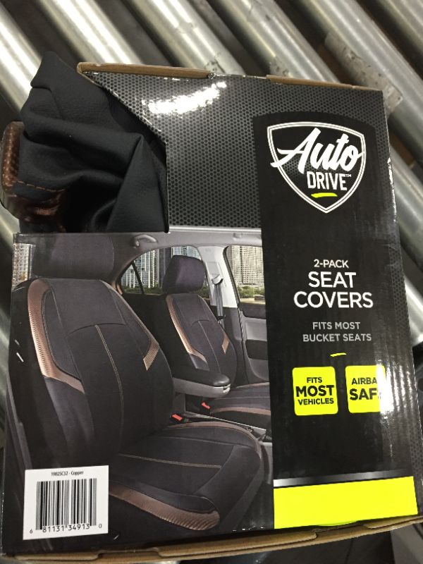 Photo 1 of Auto Drive 2PC Carbon Fiber High Back Seat Covers Copper - Universal Fit
