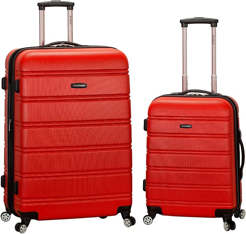 Photo 1 of Rockland Melbourne Hardside Expandable Spinner Wheel Luggage, Red, 2-Piece Set (20/28)
