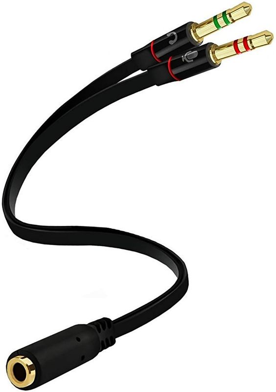 Photo 1 of Headphone Splitter for Computer 3.5mm Female to 2 Dual 3.5mm Male Headphone Mic Audio Y Splitter Cable Smartphone Headset to PC Adapter
