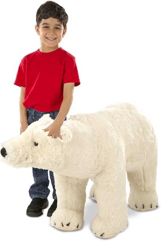 Photo 1 of Melissa & Doug Giant Polar Bear - Lifelike Stuffed Animal (nearly 3 feet long) , White