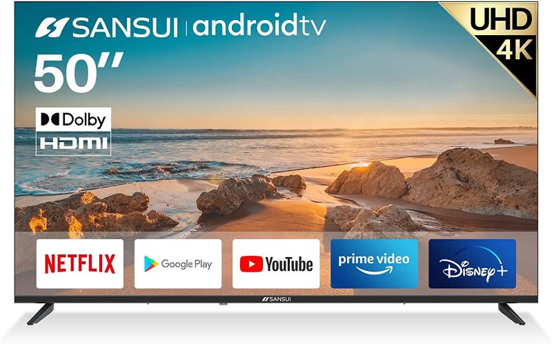 Photo 1 of --FOR PARTS ONLY-- Sansui ES50V1UA, 50 inch 4K UHD Smart LED Android TV with Google Assistant