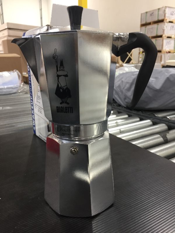 Photo 2 of Bialetti - Moka Express: Iconic Stovetop Espresso Maker Moka Pot 18 Cups (27 Oz - 810 Ml), Aluminium, Silver