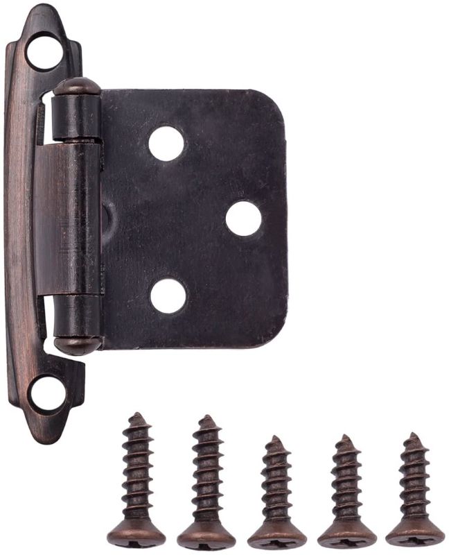 Photo 1 of Amazon Basics AB-4010 Hinges, 1/2 inch Overlay, Oil Rubbed Bronze
