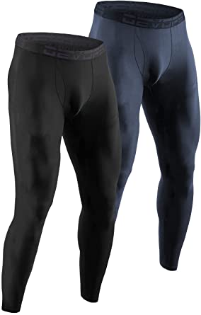 Photo 1 of DEVOPS Men's Thermal Compression Pants, Athletic Leggings Base Layer Bottoms (2 Pack) [SizeL]