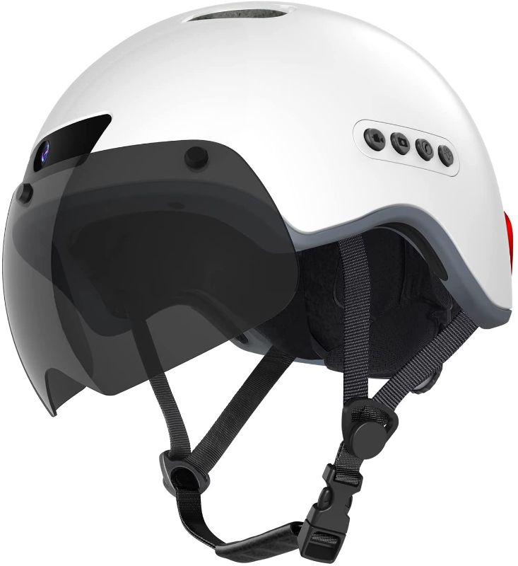 Photo 1 of Adult Bike Smart Helmet with Driving Recorder and LED Taillight Function for Urban Commuter Detachable Visor