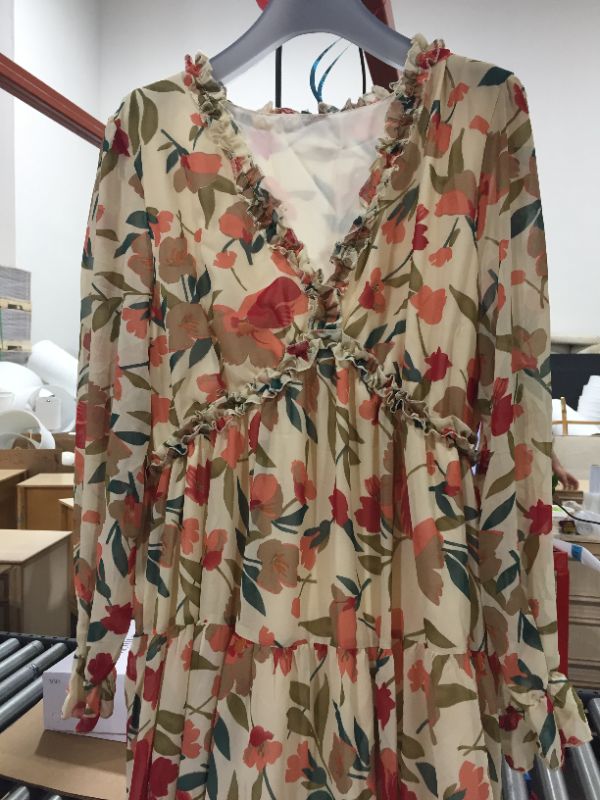 Photo 1 of Ladies Light and Sheer Long Dress Beige [Size L/XL]